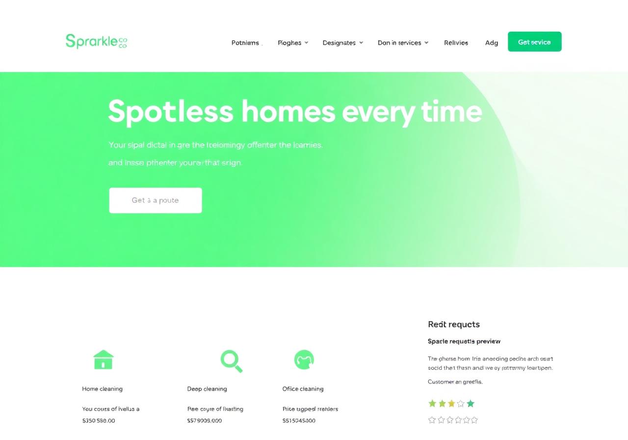 Sparkle Clean website preview